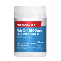 Nutralife 纽乐 深海鱼油+VD 1500mg 180粒-保质期-2027.1