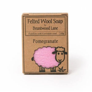 Felted Wool Soap Pomegranate 新西兰天然手工羊毛香皂【石榴香】100g 无保质期