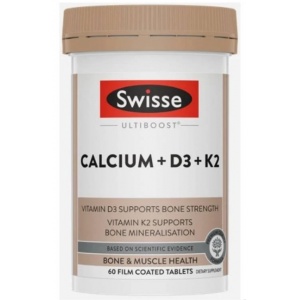 Swisse Ultiboost Calcium + D3 + K2 柠檬酸钙+D3+K2 60片【保质期2029/02...